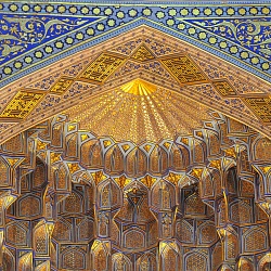 The Gur-e Amir is the mausoleum of the Asian conqueror Tamerlane (Timur) in Samarkand
